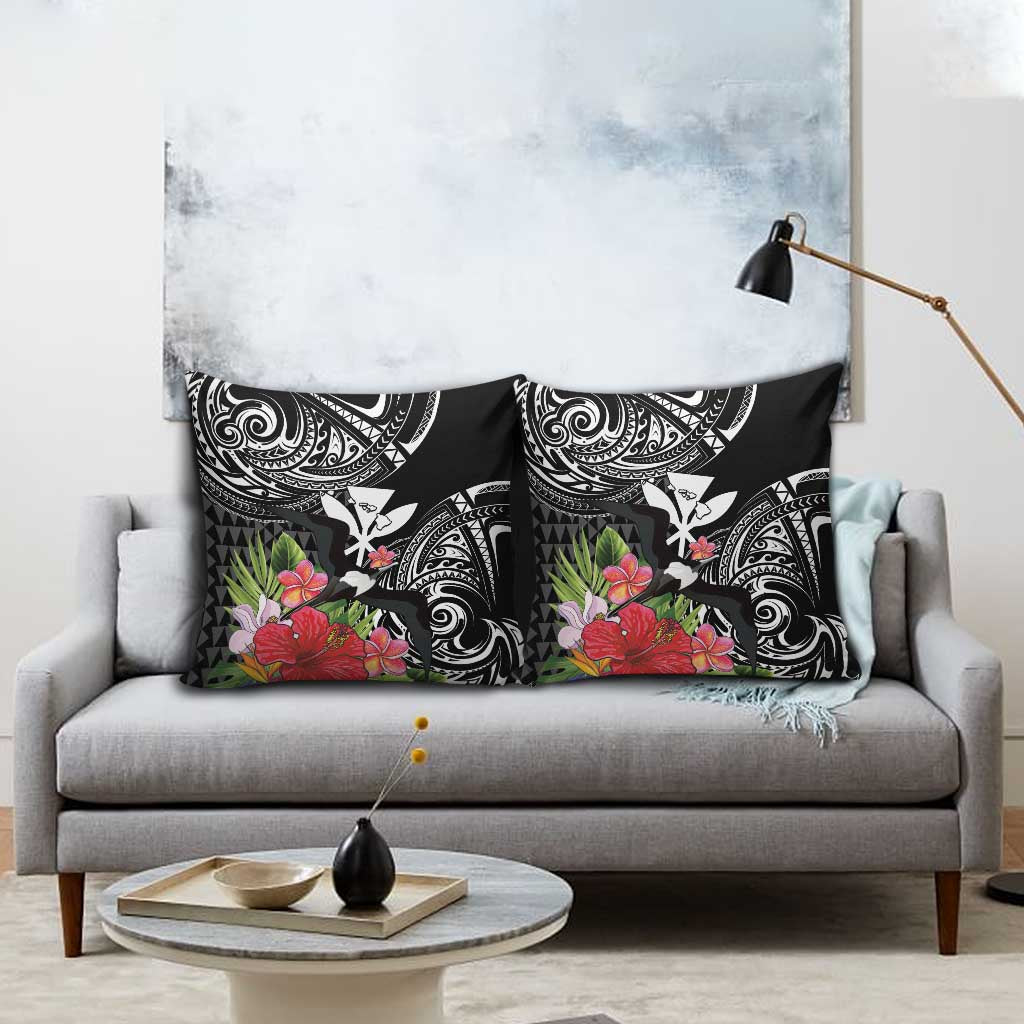 Hawaii Iwa Bird Pillow Cover Great Frigatebird Kanaka Tropical Flowers - Polynesian Pride