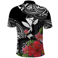 Hawaii Iwa Bird Polo Shirt Great Frigatebird Kanaka Tropical Flowers - Polynesian Pride
