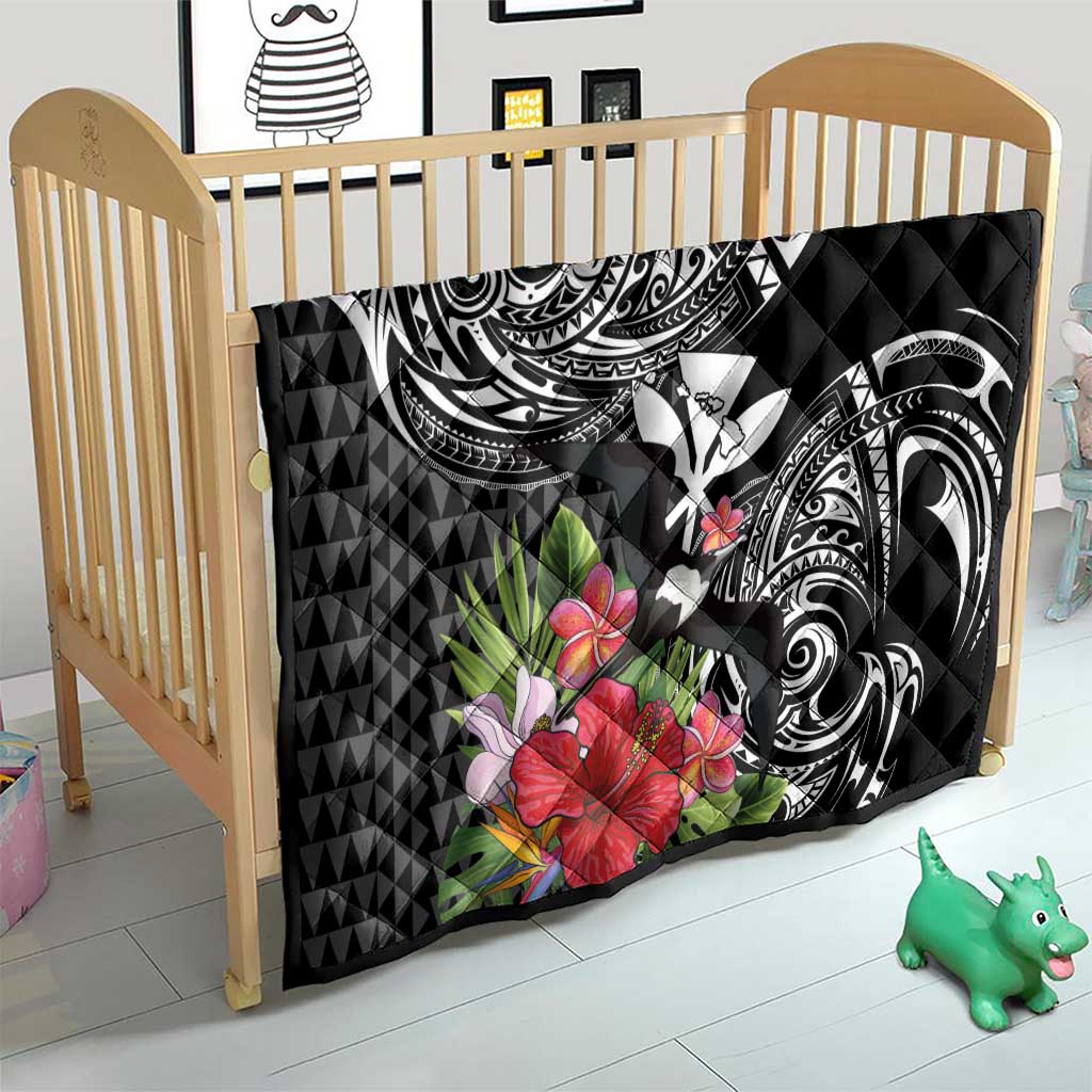 Hawaii Iwa Bird Quilt Great Frigatebird Kanaka Tropical Flowers - Polynesian Pride