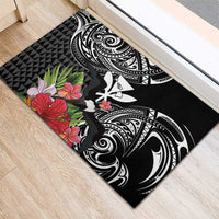 Hawaii Iwa Bird Rubber Doormat Great Frigatebird Kanaka Tropical Flowers LT14 - Polynesian Pride