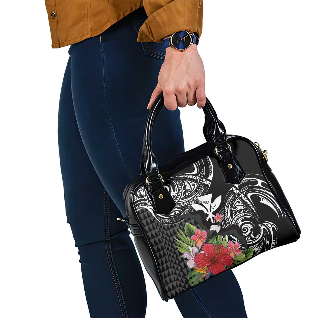 Hawaii Iwa Bird Shoulder Handbag Great Frigatebird Kanaka Tropical Flowers LT14 - Polynesian Pride