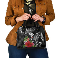 Hawaii Iwa Bird Shoulder Handbag Great Frigatebird Kanaka Tropical Flowers LT14 - Polynesian Pride