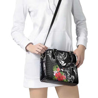 Hawaii Iwa Bird Shoulder Handbag Great Frigatebird Kanaka Tropical Flowers LT14 - Polynesian Pride