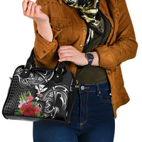 Hawaii Iwa Bird Shoulder Handbag Great Frigatebird Kanaka Tropical Flowers LT14 - Polynesian Pride