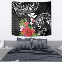 Hawaii Iwa Bird Tapestry Great Frigatebird Kanaka Tropical Flowers - Polynesian Pride