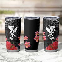Hawaii Iwa Bird Tumbler Cup Great Frigatebird Kanaka Tropical Flowers - Polynesian Pride