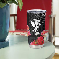 Hawaii Iwa Bird Tumbler Cup Great Frigatebird Kanaka Tropical Flowers - Polynesian Pride
