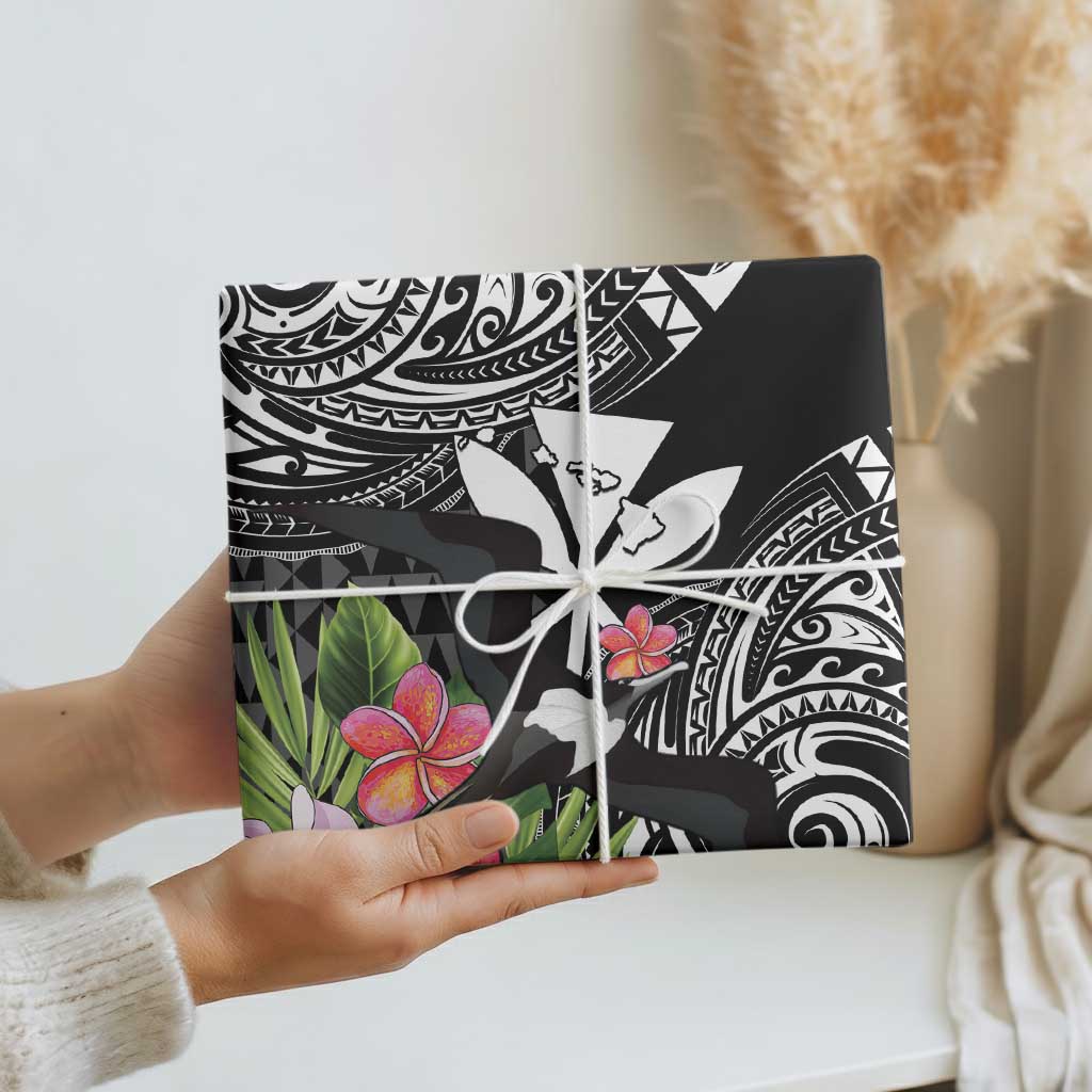 Hawaii Iwa Bird Wrapping Paper Great Frigatebird Kanaka Tropical Flowers LT14 - Polynesian Pride