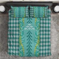Teal Palaka Hawaii Iwa Bird Bedding Set Hawaiian Kakau Jade Vine Lei - Polynesian Pride