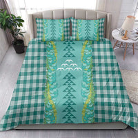 Teal Palaka Hawaii Iwa Bird Bedding Set Hawaiian Kakau Jade Vine Lei - Polynesian Pride