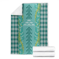 Teal Palaka Hawaii Iwa Bird Blanket Hawaiian Kakau Jade Vine Lei - Polynesian Pride