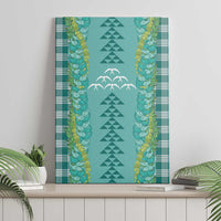 Teal Palaka Hawaii Iwa Bird Canvas Wall Art Hawaiian Kakau Jade Vine Lei - Polynesian Pride