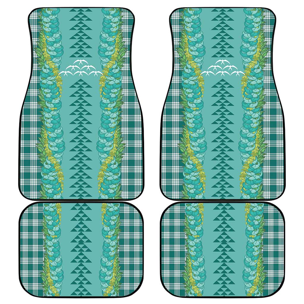 Teal Palaka Hawaii Iwa Bird Car Mats Hawaiian Kakau Jade Vine Lei LT14 - Polynesian Pride