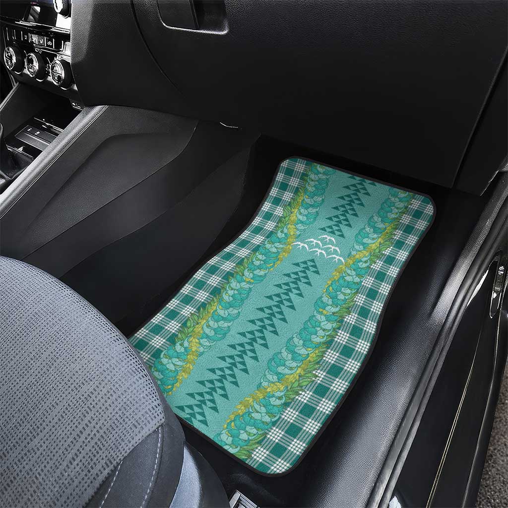 Teal Palaka Hawaii Iwa Bird Car Mats Hawaiian Kakau Jade Vine Lei LT14 - Polynesian Pride