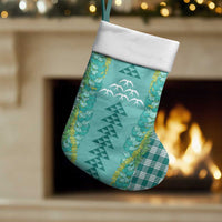 Teal Palaka Hawaii Iwa Bird Christmas Stocking Hawaiian Kakau Jade Vine Lei - Polynesian Pride