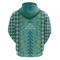 Teal Palaka Hawaii Iwa Bird Hoodie Hawaiian Kakau Jade Vine Lei - Polynesian Pride