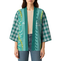 Teal Palaka Hawaii Iwa Bird Kimono Hawaiian Kakau Jade Vine Lei - Polynesian Pride