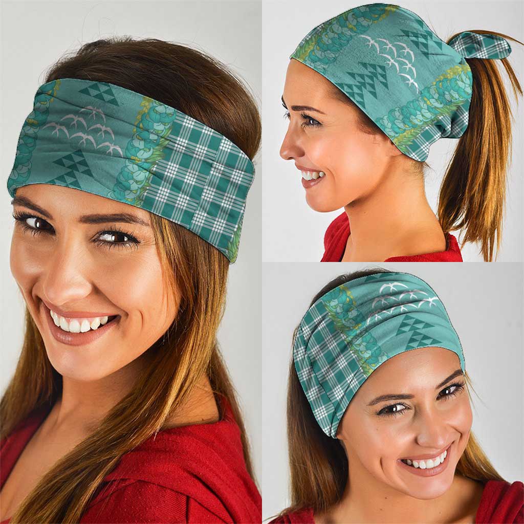 Teal Palaka Hawaii Iwa Bird Neck Gaiter Hawaiian Kakau Jade Vine Lei - Polynesian Pride