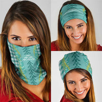 Teal Palaka Hawaii Iwa Bird Neck Gaiter Hawaiian Kakau Jade Vine Lei - Polynesian Pride