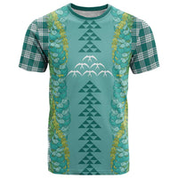Teal Palaka Hawaii Iwa Bird T Shirt Hawaiian Kakau Jade Vine Lei - Polynesian Pride