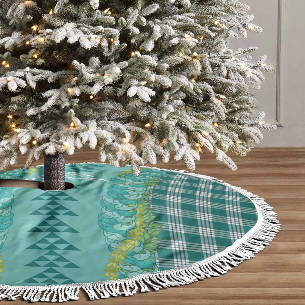 Teal Palaka Hawaii Iwa Bird Tree Skirt Hawaiian Kakau Jade Vine Lei - Polynesian Pride