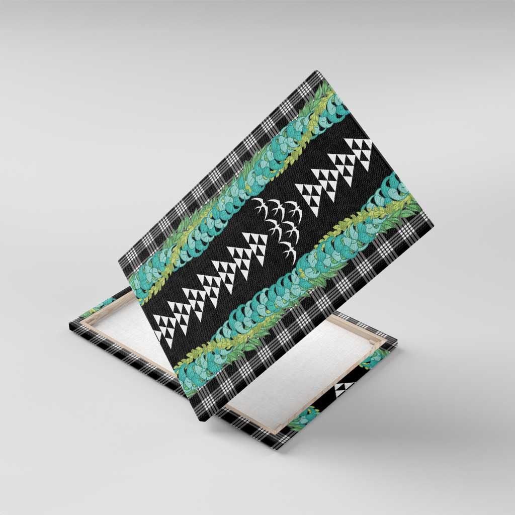 Black Palaka Hawaii Iwa Bird Canvas Wall Art Hawaiian Kakau Jade Vine Lei - Polynesian Pride