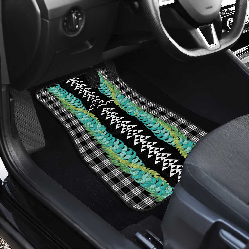 Black Palaka Hawaii Iwa Bird Car Mats Hawaiian Kakau Jade Vine Lei LT14 - Polynesian Pride