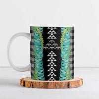 Black Palaka Hawaii Iwa Bird Ceramic Mug Hawaiian Kakau Jade Vine Lei - Polynesian Pride