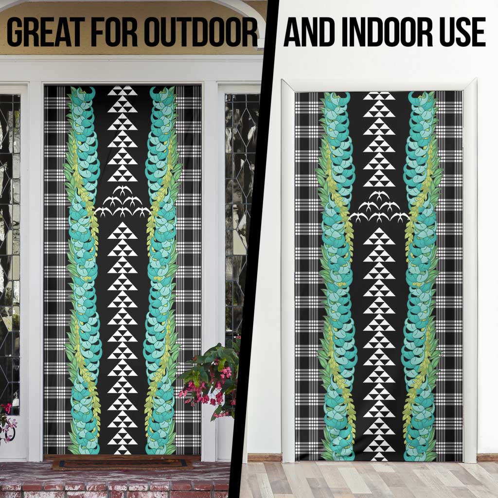 Black Palaka Hawaii Iwa Bird Door Cover Hawaiian Kakau Jade Vine Lei LT14 - Polynesian Pride