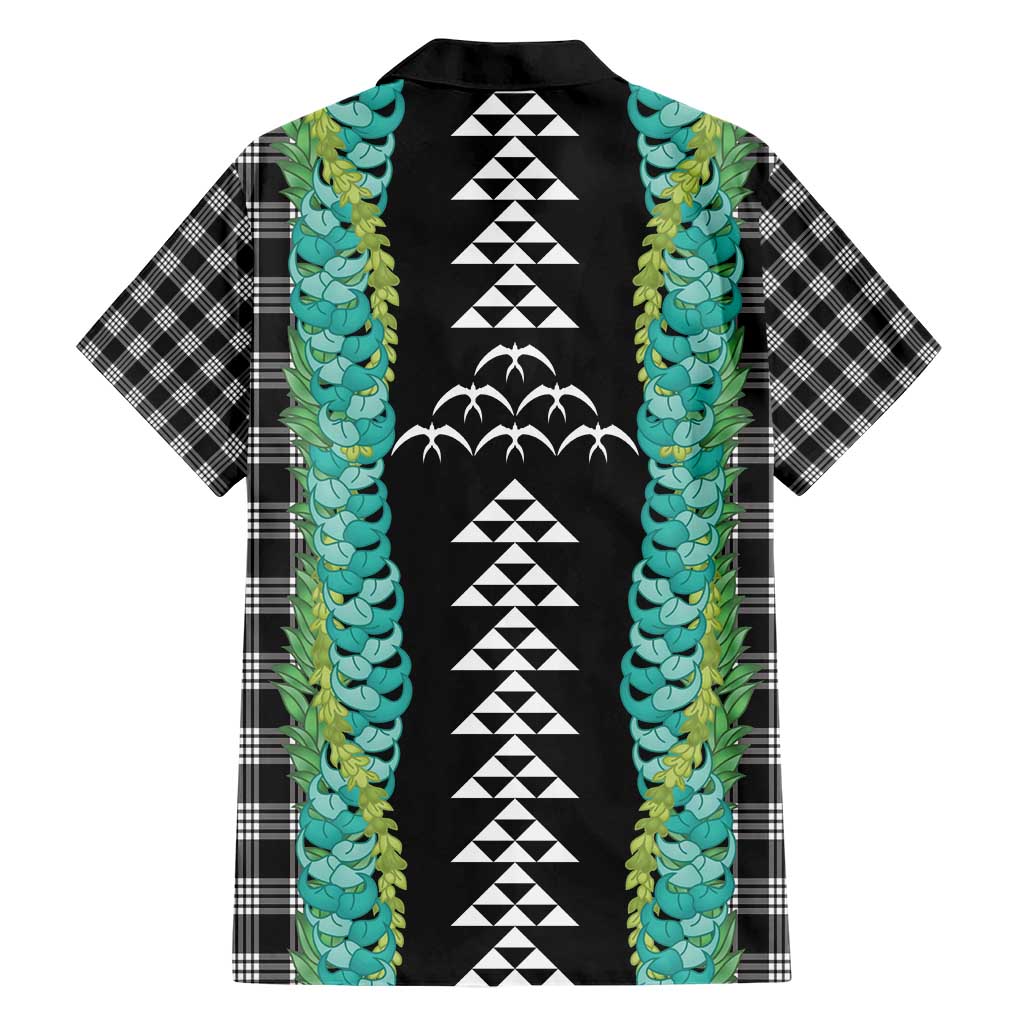 Black Palaka Hawaii Iwa Bird Family Matching Short Sleeve Bodycon Dress and Hawaiian Shirt Hawaiian Kakau Jade Vine Lei - Polynesian Pride