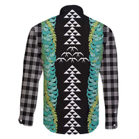 Black Palaka Hawaii Iwa Bird Family Matching Summer Maxi Dress and Hawaiian Shirt Hawaiian Kakau Jade Vine Lei - Polynesian Pride