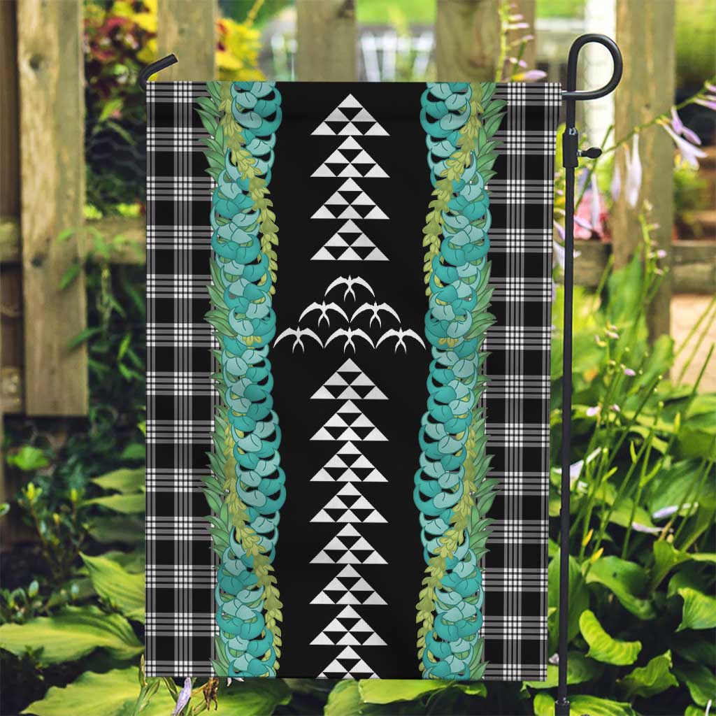 Black Palaka Hawaii Iwa Bird Garden Flag Hawaiian Kakau Jade Vine Lei - Polynesian Pride
