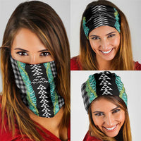Black Palaka Hawaii Iwa Bird Neck Gaiter Hawaiian Kakau Jade Vine Lei - Polynesian Pride