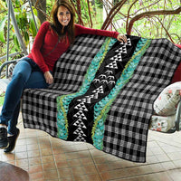 Black Palaka Hawaii Iwa Bird Quilt Hawaiian Kakau Jade Vine Lei - Polynesian Pride