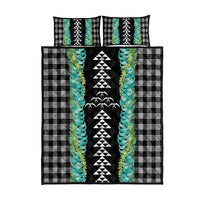 Black Palaka Hawaii Iwa Bird Quilt Bed Set Hawaiian Kakau Jade Vine Lei - Polynesian Pride