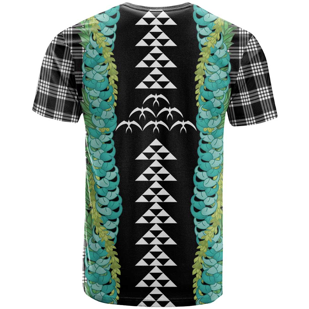 Black Palaka Hawaii Iwa Bird T Shirt Hawaiian Kakau Jade Vine Lei - Polynesian Pride