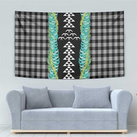Black Palaka Hawaii Iwa Bird Tapestry Hawaiian Kakau Jade Vine Lei - Polynesian Pride