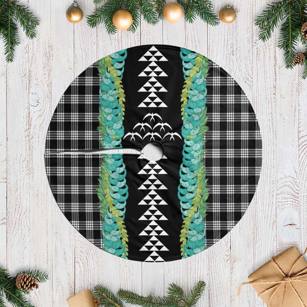 Black Palaka Hawaii Iwa Bird Tree Skirt Hawaiian Kakau Jade Vine Lei - Polynesian Pride