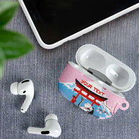 Japanese Torii Gate Cranes Personalised AirPods Case Fuji Mount Sakura Seigaiha Pattern LT14 - Polynesian Pride
