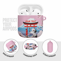 Japanese Torii Gate Cranes Personalised AirPods Case Fuji Mount Sakura Seigaiha Pattern LT14 - Polynesian Pride