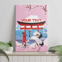 Japanese Torii Gate Cranes Personalised Canvas Wall Art Fuji Mount Sakura Seigaiha Pattern LT14 - Polynesian Pride