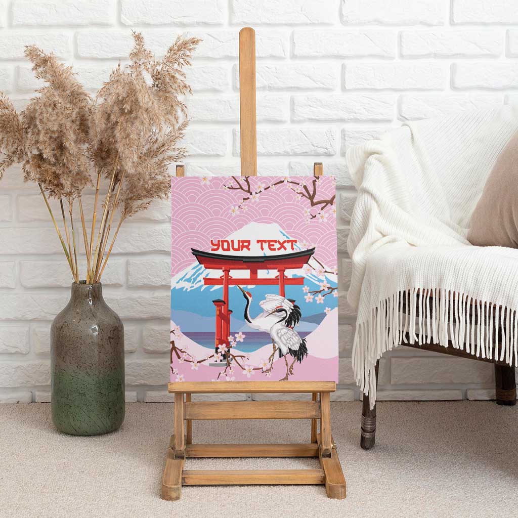 Japanese Torii Gate Cranes Personalised Canvas Wall Art Fuji Mount Sakura Seigaiha Pattern LT14 - Polynesian Pride