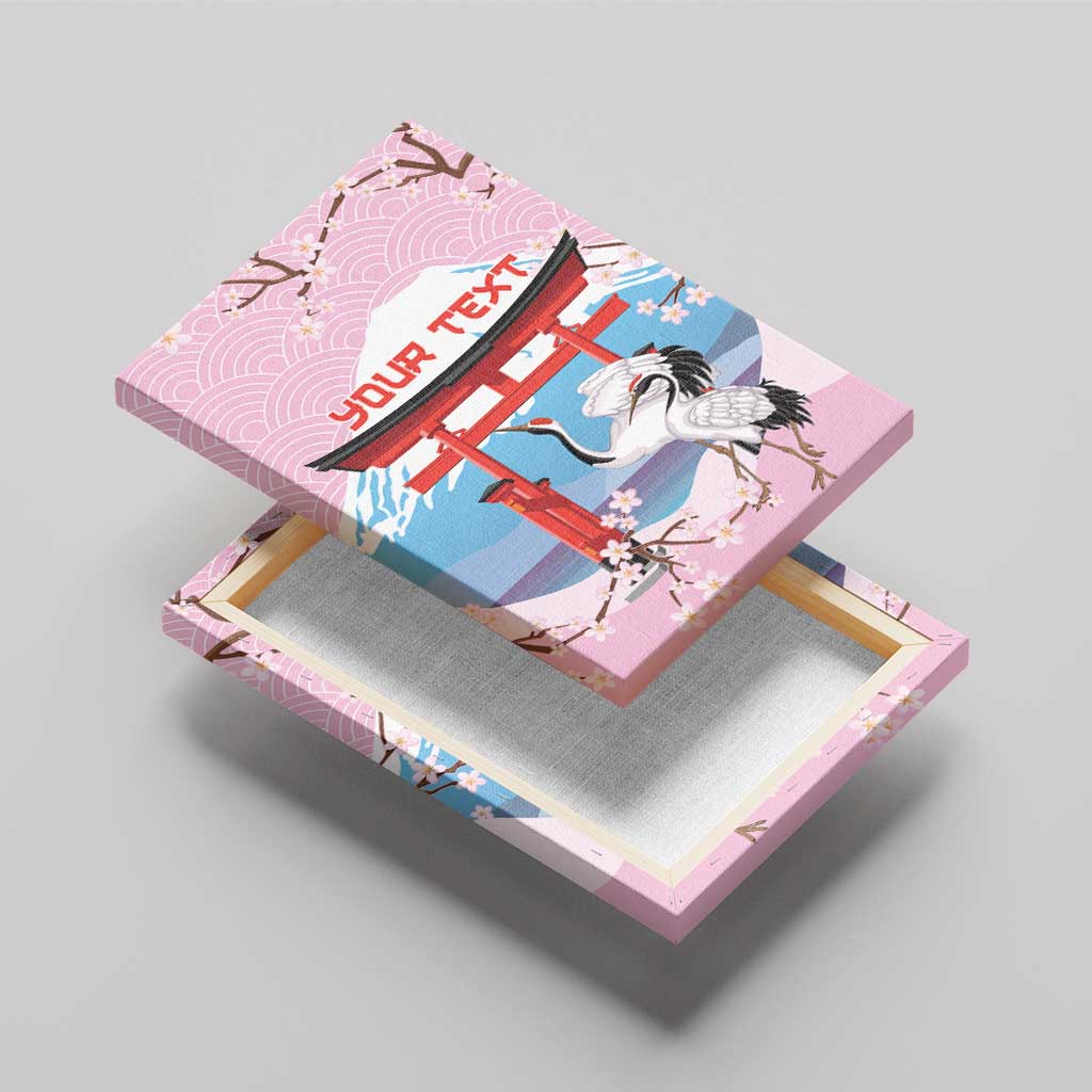 Japanese Torii Gate Cranes Personalised Canvas Wall Art Fuji Mount Sakura Seigaiha Pattern LT14 - Polynesian Pride