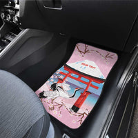 Japanese Torii Gate Cranes Personalised Car Mats Fuji Mount Sakura Seigaiha Pattern LT14 - Polynesian Pride
