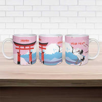 Japanese Torii Gate Cranes Personalised Ceramic Mug Fuji Mount Sakura Seigaiha Pattern LT14 - Polynesian Pride