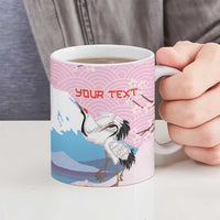 Japanese Torii Gate Cranes Personalised Ceramic Mug Fuji Mount Sakura Seigaiha Pattern LT14 - Polynesian Pride