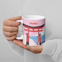 Japanese Torii Gate Cranes Personalised Ceramic Mug Fuji Mount Sakura Seigaiha Pattern LT14 - Polynesian Pride
