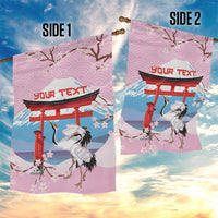 Japanese Torii Gate Cranes Personalised Garden Flag Fuji Mount Sakura Seigaiha Pattern LT14 - Polynesian Pride