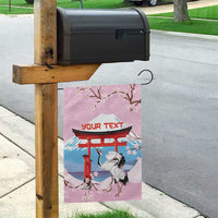 Japanese Torii Gate Cranes Personalised Garden Flag Fuji Mount Sakura Seigaiha Pattern LT14 - Polynesian Pride