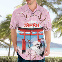 Japanese Torii Gate Cranes Personalised Hawaiian Shirt Fuji Mount Sakura Seigaiha Pattern LT14 - Polynesian Pride